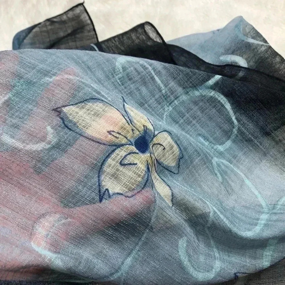 Sheer Scarf  Black, Grey, & Yellow - Picture 13 of 13